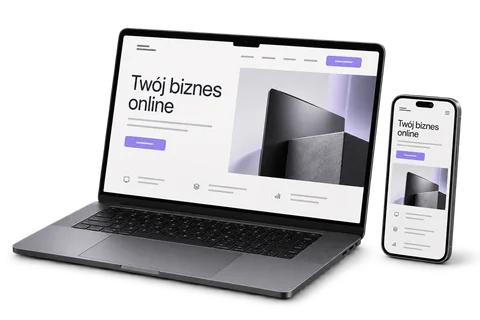 Responsywna strona firmowa na laptopie i telefonie